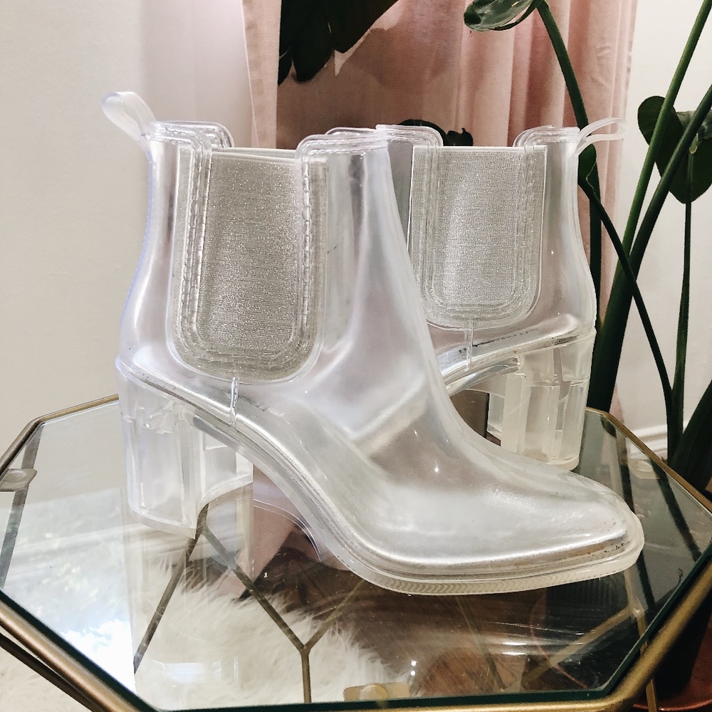 Jeffrey Campbell Transparent/Clear Lucite Ankle Boots